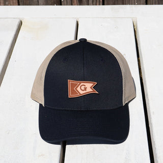 Leather Etched Thick Burgee Hat