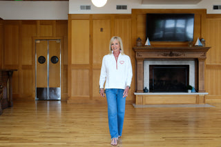 Heart American Flag 1/2 Zip Sweater